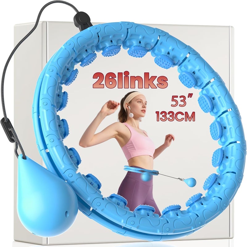 Fikswe Weighted Infinity Exercise Hoop - 64in 30 Links Smart Hoop for Adult Weight Loss, Plus Size Low-Impact Fitness Hoop for Beginners & Women​ - Image 1